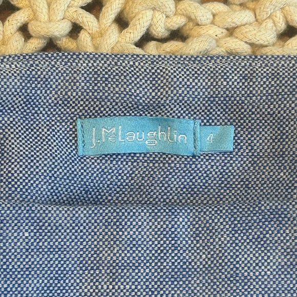 NWOT J McLaughlin Leah Linen-Blend Midi Dress. Chambray women’s size 4 side zip - Picture 8 of 13